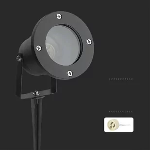 Oprawa Gruntowa Ogrodowa Wbijana Aluminium GU10 Czarna IP65 V-TAC VT-7701 3 Lata Gwarancji - Lampy ogrodowe - miniaturka - grafika 2