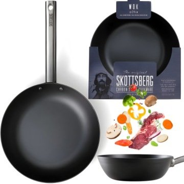 Skottsberg Wok Patelnia Głęboka Naczynie Ze Stali Węglowej Carbon 24 CM