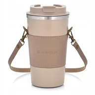 Kubki termiczne - 98886 Kubek termiczny z paskiem Camel 500 ml beżowy AMBITION - miniaturka - grafika 1