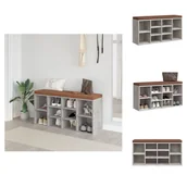 Szafki na buty - vidaXL Ławka na buty betonowa szara 103x30x48 cm Materiał drewnopochodny - Ławki do skrzyni i przedpokoju - miniaturka - grafika 1