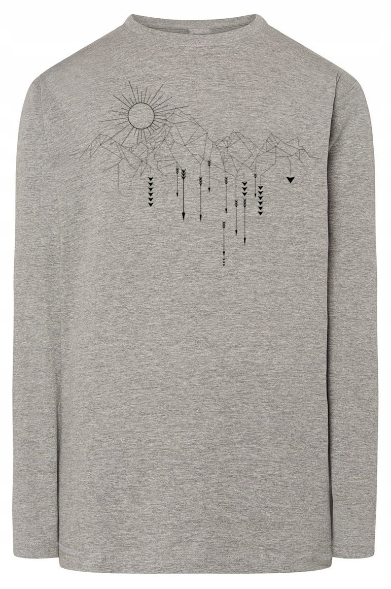 Longsleeve męski nadruk art line GÓRY r.S