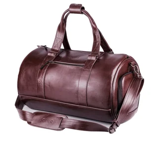 Torba weekendowa SOLIER bordowa SL19 brown maroon skórzana - Torby męskie - miniaturka - grafika 1