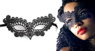 Dodatki do strojów karnawałowych - Maska Koronkowa Karnawałowa Na Karnawał Sylwester Wieczór Panieński - miniaturka - grafika 1