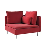 Pokrowce na meble - Dekoria pl pl Pokrowiec na sekcję narożną Söderhamn intensywna czerwień 99 x 99 x 83 cm Velvet 1008-704-15 - miniaturka - grafika 1