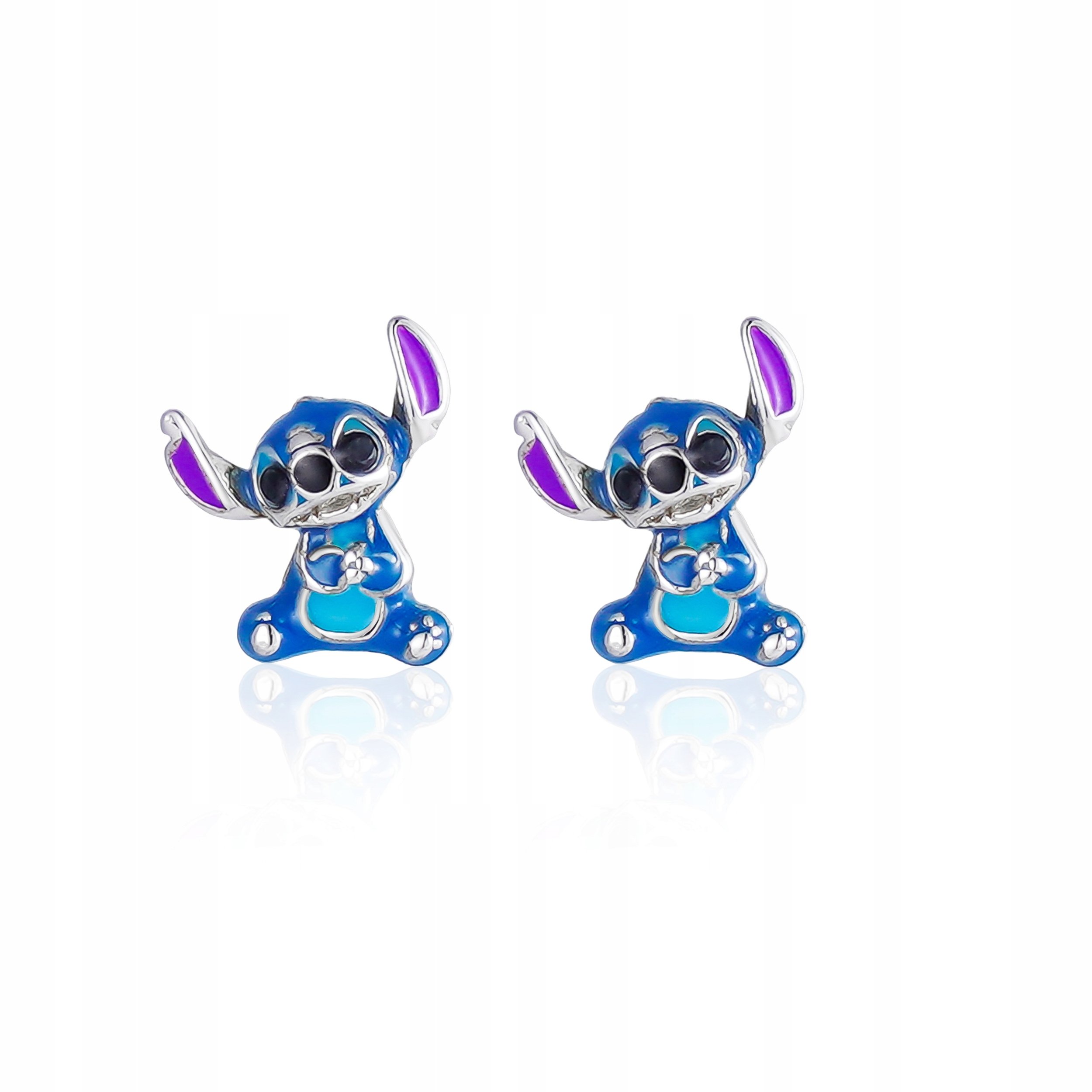Kolczyki Disney Stitch Niebieskie Srebro próba 925 Cyrkonia Sztyft