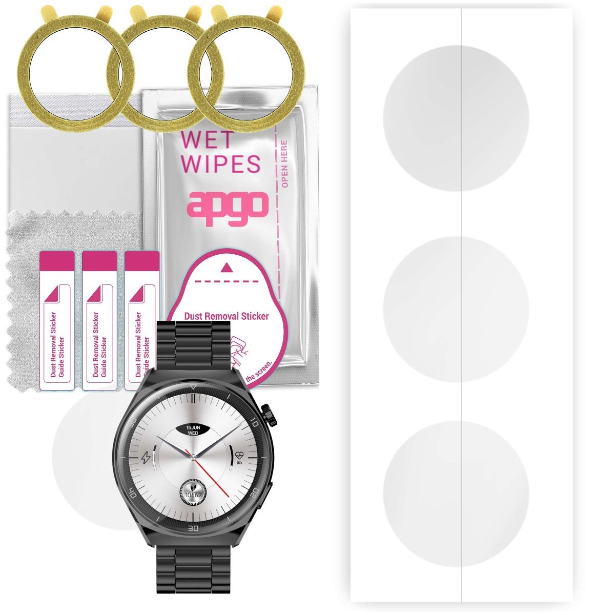 3x Folia hydrożelowa do Garett V12 - apgo Smartwatch Hydrogel Protection Ochrona na ekran smartwatcha