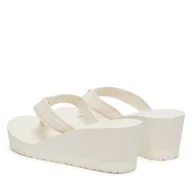Klapki i japonki damskie - Japonki Tommy Hilfiger Th Stripes Wedge Beach Sandal FW0FW08521 Biały - miniaturka - grafika 1