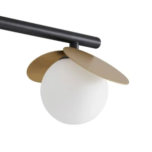 Lampa sufitowa LED Lucande Pallo, 4-punktowa, czarny/złoty, szkło - Lampy sufitowe - miniaturka - grafika 3