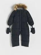 Kombinezony dla dzieci - Reserved - Wodoodporny kombinezon z rękawiczkami - czarny - miniaturka - grafika 1