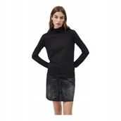 Bluzki damskie - Bluzka z golfem czarna DEBORAH PEPE JEANS - miniaturka - grafika 1