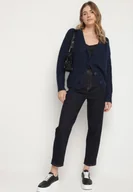 Spodnie damskie - Granatowe Klasyczne Jeansy o Kroju Mom Fit Amartia - miniaturka - grafika 1