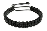 Bransolety męskie - Stylowa Bransoletka Czarna Pleciona Męska - miniaturka - grafika 1