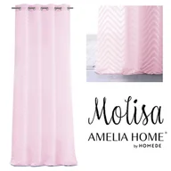 Firany - Firana MOLISA kolor różowy haftowany motyw boho przelotki srebrne woal 140x270 ameliahome - SCURT/AH/MOLISA/EYELETS/PINK/140X270 - miniaturka - grafika 1