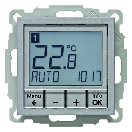 Hager polo Berker B.1/B.3/B.7 Glas Regulator temperatury 230V 1,2W 5-30°C aluminum 20441404 20441404