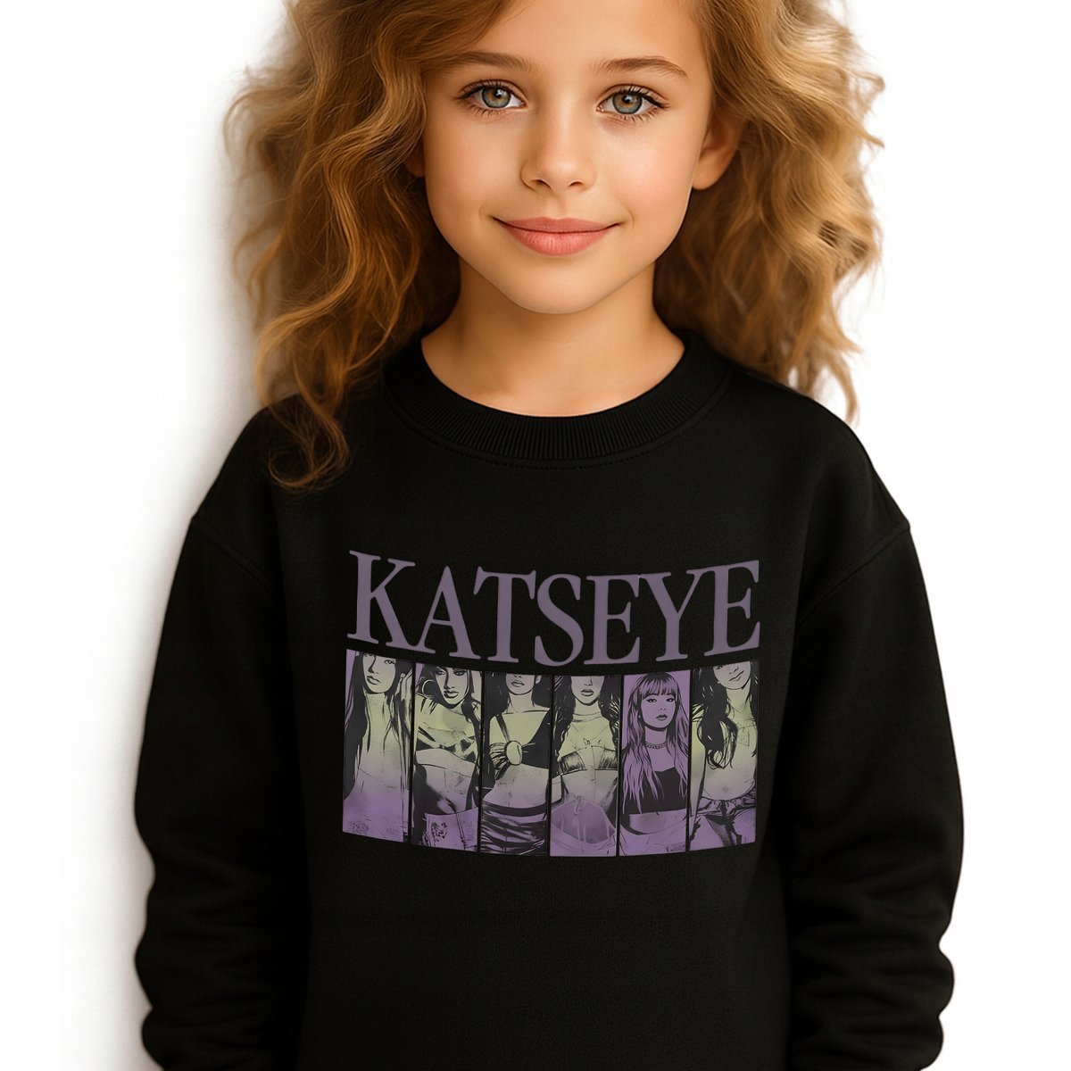 Bluza Dziecięca Czarna KATSEYE CHAOS ERA Muzyka K-pop Prezent - 128 cm Wz