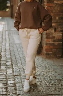 Spodnie dresowe beżowe - Spodnie sportowe damskie Spodnie dresowe beżowe - Spodnie sportowe damskie - miniaturka - grafika 1