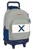 Plecaki - Safta MUNICH College duży plecak z kołami, kompaktowy, wymienny, idealny dla dzieci w różnym wieku, wygodny i wszechstronny, jakość i wytrzymałość, 33x22x45 cm, kolor szary, Szary, Estándar, Casual - miniaturka - grafika 1