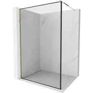 Ścianki i drzwi prysznicowe - Mexen Kioto ścianka prysznicowa 50 x 200 cm, transparent/czarny wzór 8 mm, złota - miniaturka - grafika 1