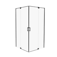 Kabiny prysznicowe - Kabina prysznicowa prostokątna dwuskrzydłowa uchylna Swing Black 120 x 90 x 200 cm czarna szkło transparentne Wellneo - miniaturka - grafika 1