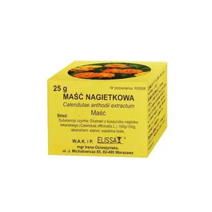 Elissa Maść nagietkowa - Elissa - 25g 02378 - Żele i maści lecznicze Elissa Maść nagietkowa - Elissa - 25g 02378 - Żele i maści lecznicze - miniaturka - grafika 1
