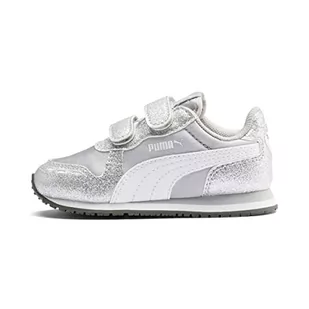 PUMA Cabana Racer Glitz V Inf, trampki damskie, Puma Silver Puma Biały Szary Fioletowy, 25 EU - Trampki damskie - miniaturka - grafika 1