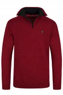 Swetry męskie - MODNY SWETER MĘSKI GOLF PÓŁZAMEK CZERWONY - XL - miniaturka - grafika 1