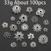 Inne - TEMU [ Sztuk Pokrywek Na Koraliki] Sztuk Pokrywek Na Koraliki Ze Stali Aluminiowej, Wzory Płatków Kwiatów, Pokrywki Na Biżuterię Do Samodzielnego - miniaturka - grafika 1