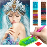 Zabawki kreatywne - Haft Diamentowy Diamond Painting mozaika 40x60 kwiaty zestaw akcesoria - miniaturka - grafika 1