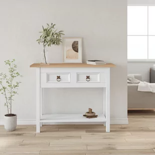 vidaXL Stolik konsola, meksykański styl Corona, sosna, 90x34,5x73 cm - Ławy i stoliki kawowe - miniaturka - grafika 1
