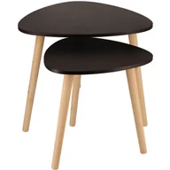 Ławy i stoliki kawowe - Zestaw 2 stolików kawowych czarny + naturalny H3-W87 - miniaturka - grafika 1