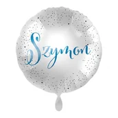 Balony i akcesoria - Balon imienny foliowy Szymon okrągły pakowany 43 cm - miniaturka - grafika 1
