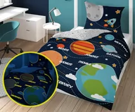 Pościel dla dzieci - Detexpol Pościel bawełniana świecąca w ciemności 160x200 Planety Fluo Kosmos 2826_20200626142936 - miniaturka - grafika 1