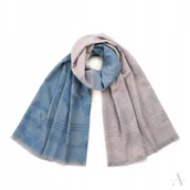 Apaszki i szaliki damskie - Ciepły Elegancki Szal Dwubarwny W Kwiaty - miniaturka - grafika 1