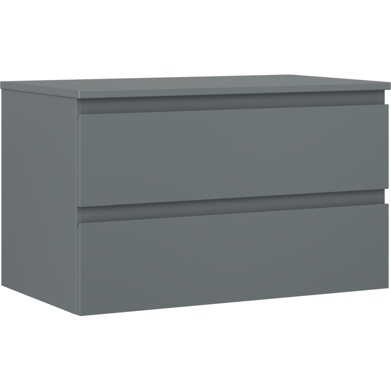 Mexen Orio szafka łazienkowa podumywalkowa 80 cm z blatem, 2 szuflady, grafit mat - 91A10-08047-2-BFFC66