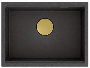 QUADRON Zlewozmywak CLARK 580 onyx, odpływ złoty BM5843221U-BL-PVDG10 - Zlewozmywaki - miniaturka - grafika 1