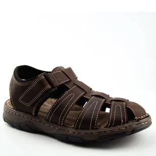 McKeylor 95321 męskie sandały skórzane brązowe - Sandały męskie - miniaturka - grafika 1