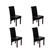 Krzesła - vidaXL Krzesła jadalniane czarne (4 sztuki) - miniaturka - grafika 1