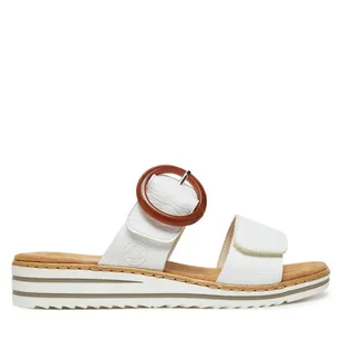 Klapki Rieker V0692-80 Biały - Klapki i japonki damskie - miniaturka - grafika 1