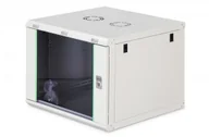 Szafy rack - Szafa Digitus Szafa sieciowa wisząca jednosekcyjna Dynamic 19" 9U, 600x600, drzwi szyba, szary, niezmontowana, 60kg DN-37106 - miniaturka - grafika 1