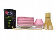 Herbata - Zestaw Ceremonialny Do Herbaty Matcha Bio 100g Kolor Różowy Sakura - miniaturka - grafika 1