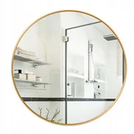 Lustra - LUSTRO ŚCIENNE OKRĄGŁE ŁAZIENKOWE ZŁOTA RAMA ŚREDNICA 80 CM LOFT STYLOWE - miniaturka - grafika 1