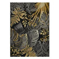 Dywany zewnętrzne - INDAVO Dywan zewnętrzny Borneo Liście czarno-złoty 80 x 150 cm - miniaturka - grafika 1