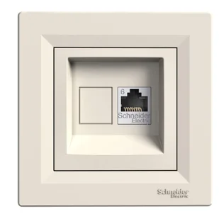Schneider Gniazdo komp. RJ45 kat.6 ASFORA - krem - Gniazdka elektryczne - miniaturka - grafika 1
