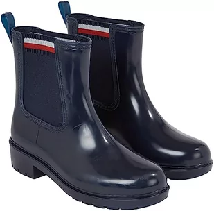 Tommy Hilfiger Damskie korporacyjne elastyczne kalosze przeciwdeszczowe, niebieski (Kosmiczny Błękit), 37 EU - Kalosze damskie - miniaturka - grafika 1