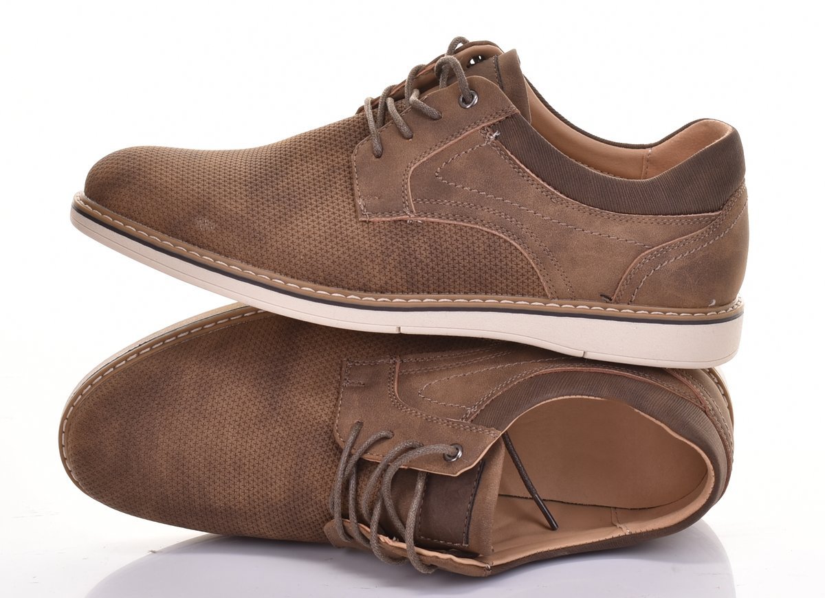 PÓŁBUTY MĘSKIE ELEGANCKIE WYGODNE BUTY WIZYTOWE KLASYCZNE BRĄZOWE