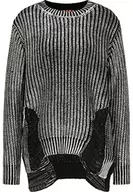 Swetry damskie - myMo ROCKS Damski sweter z dzianiny, czarny srebrny, XL-XXL - miniaturka - grafika 1