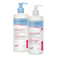 Kosmetyki kąpielowe dla dzieci - Zestaw Dexeryl, odżywcze mleczko do ciała, 500 ml + krem myjący pod prysznic dla niemowląt, dzieci i dorosłych, skóra bardzo sucha i skłonna do atopii, 500 ml - miniaturka - grafika 1