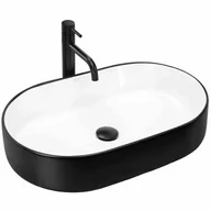 Umywalki - UMYWALKA NADIA 60 BLACK MATT WHITE - NABLATOWA REA-U8781 - miniaturka - grafika 1