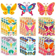 Zabawki kreatywne - Wyklejanka Manualna dla dzieci Motyle Naklejka Motylki Naklejki 6 Arkuszy - miniaturka - grafika 1