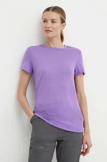 Koszulki sportowe damskie - Icebreaker t-shirt sportowy Merino 150 Tech Lite III kolor fioletowy IB0A56Y8B731 - grafika 1